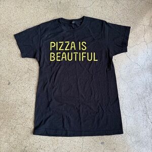 Life is Beautiful Festival - Black Short Sleeve Tee Pizza is Beautiful sz small